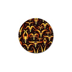 Stylised Horns Black Pattern Golf Ball Marker by HermanTelo