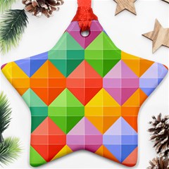 Background Colorful Geometric Triangle Rainbow Star Ornament (two Sides)