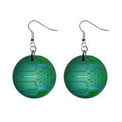 Board Conductors Circuits Mini Button Earrings