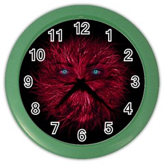 Monster Red Eyes Aggressive Fangs Ghost Color Wall Clock by HermanTelo