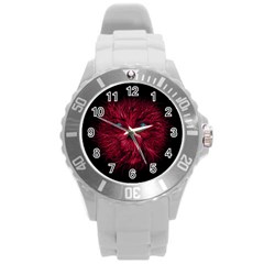 Monster Red Eyes Aggressive Fangs Ghost Round Plastic Sport Watch (l)