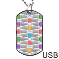 Seamless Pattern Background Abstract Circle Dog Tag Usb Flash (one Side)