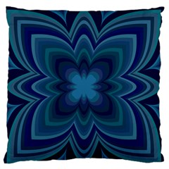 Blue Geometric Flower Dark Mirror Standard Flano Cushion Case (one Side)