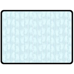 Footprints Pattern Paper Scrapbooking Blue Fleece Blanket (large) 