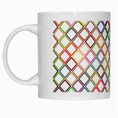 Grid Colorful Multicolored Square White Mugs by HermanTelo