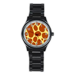 Seamless Tile Skin Background Stainless Steel Round Watch