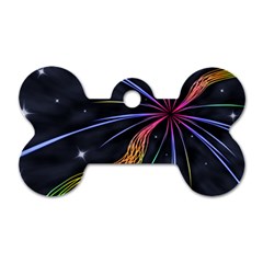 Stars Space Firework Burst Light Dog Tag Bone (two Sides)