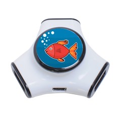 Sketch Nature Water Fish Cute 3-port Usb Hub