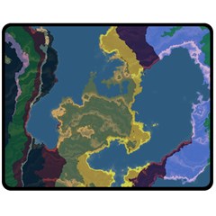 Map Geography World Double Sided Fleece Blanket (medium) 