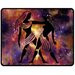 Zodiac Horoscope Astrology Double Sided Fleece Blanket (medium)  by HermanTelo