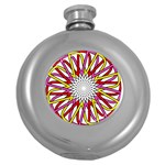 Sun Abstract Mandala Round Hip Flask (5 oz) Front