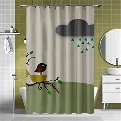 Birds Tree Animal Black Tree Shower Curtain 48  X 72  (small) 