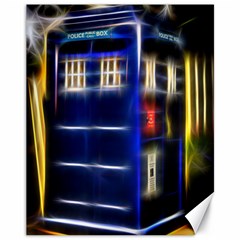 Famous Blue Police Box Canvas 11  X 14 