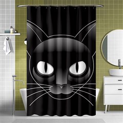 Grey Eyes Kitty Cat Shower Curtain 48  X 72  (small) 