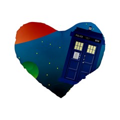 Tardis Doctor Time Travel Standard 16  Premium Heart Shape Cushions