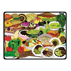 Eat Food Background Art Color Double Sided Fleece Blanket (small)  by Pakrebo