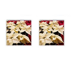 Christmas Poinsettia Decoration Cufflinks (square) by Pakrebo