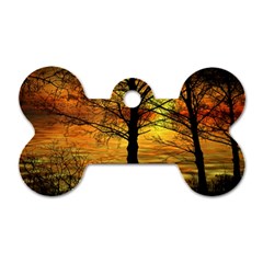 Nature Sunset Landscape Sun Dog Tag Bone (two Sides) by Pakrebo