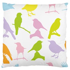 Birds Colourful Background Large Flano Cushion Case (one Side)