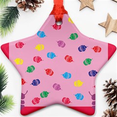 Cupcakes Food Dessert Celebration Star Ornament (two Sides)