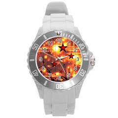 Star Radio Light Effects Magic Round Plastic Sport Watch (l) by HermanTelo