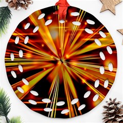 Zoom Effect Explosion Fire Sparks Round Filigree Ornament (two Sides)