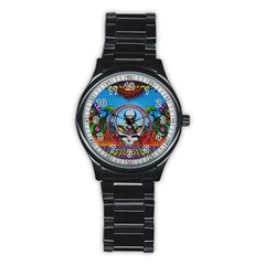 Grateful Dead Wallpapers Stainless Steel Round Watch by Sapixe