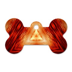 Abstract Orange Triangle Dog Tag Bone (two Sides)