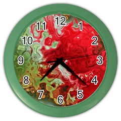 Abstract Stain Red Seamless Color Wall Clock