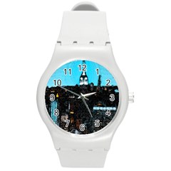 City Town Round Plastic Sport Watch (m) by snowwhitegirl