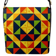 Background Geometric Color Plaid Flap Closure Messenger Bag (s) by Mariart