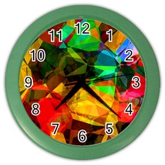 Color Abstract Polygon Color Wall Clock