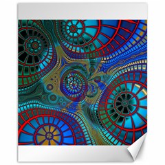 Fractal Abstract Line Wave Canvas 11  X 14 