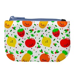 Pattern Fruits Orange Green Large Coin Purse by HermanTelo