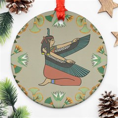 Egyptian Woman Wings Design Ornament (round) by Sapixe