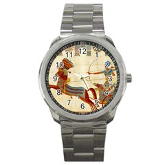 Egyptian Tutunkhamun Pharaoh Design Sport Metal Watch by Sapixe