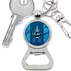 Sport, Surfboard With Water Drops Bottle Opener Key Chain by FantasyWorld7