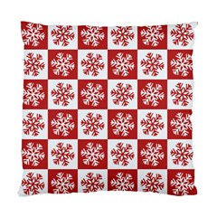 Snowflake Red White Standard Cushion Case (two Sides)