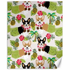 Corgis Hula Pattern Canvas 16  X 20  by Sapixe