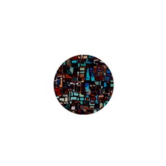 Stained Glass Mosaic Abstract 1  Mini Magnets by Sapixe