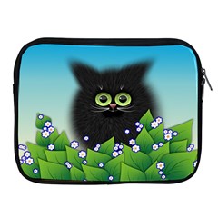 Kitten Black Furry Illustration Apple Ipad 2/3/4 Zipper Cases by Sapixe