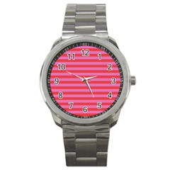 Stripes Striped Design Pattern Sport Metal Watch by Sapixe