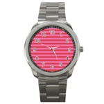 Stripes Striped Design Pattern Sport Metal Watch Front