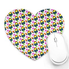 Sweet Dessert Food Cake Pattern Heart Mousepads