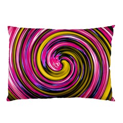 Swirl Vortex Motion Pink Yellow Pillow Case (two Sides)