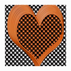 Heart Chess Board Checkerboard Medium Glasses Cloth by Bajindul