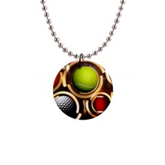 Sport Ball Tennis Golf Football 1  Button Necklace by Bajindul