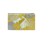 Ochre yellow and grey abstract Cosmetic Bag (Small) Back