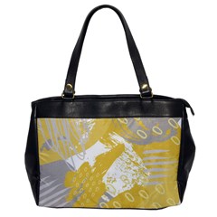 Ochre Yellow And Grey Abstract Oversize Office Handbag by charliecreates