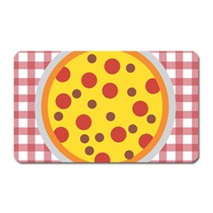 Pizza Table Pepperoni Sausage Copy Magnet (rectangular) by Nexatart